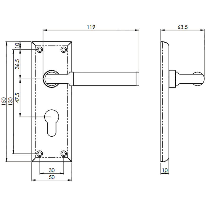 Carlisle Brass Serozzetta Sessanta Lever Handle on Backplate - Dual Finish