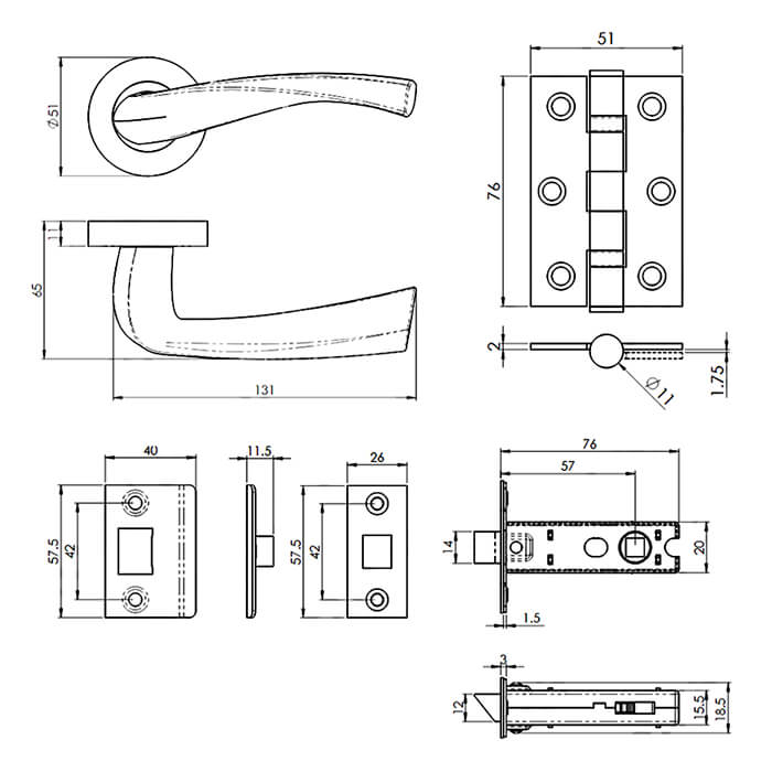 Carlisle Brass Serozzetta Sintra Latch Pack
