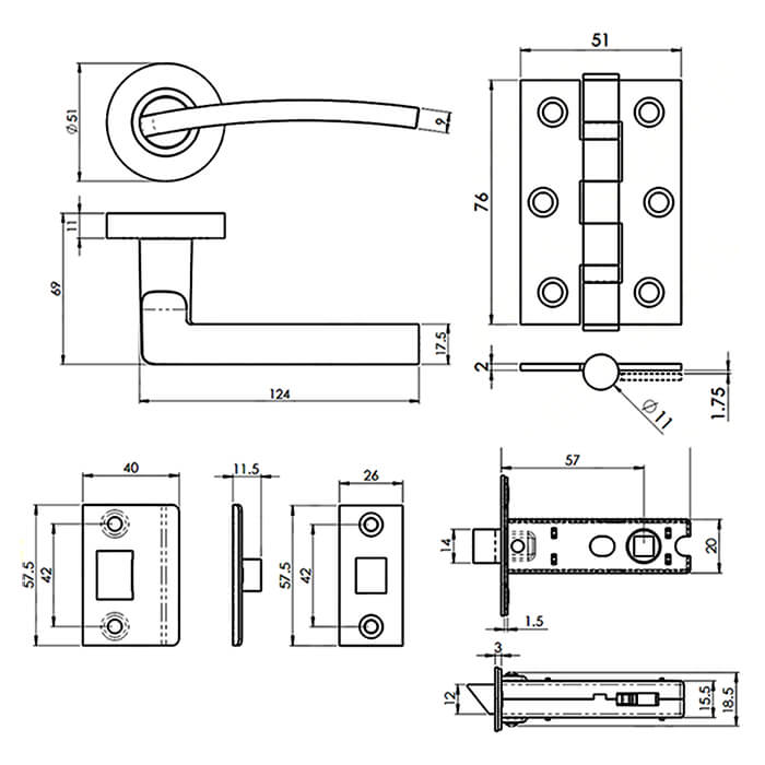 Carlisle Brass Serozzetta Tavira Latch Pack