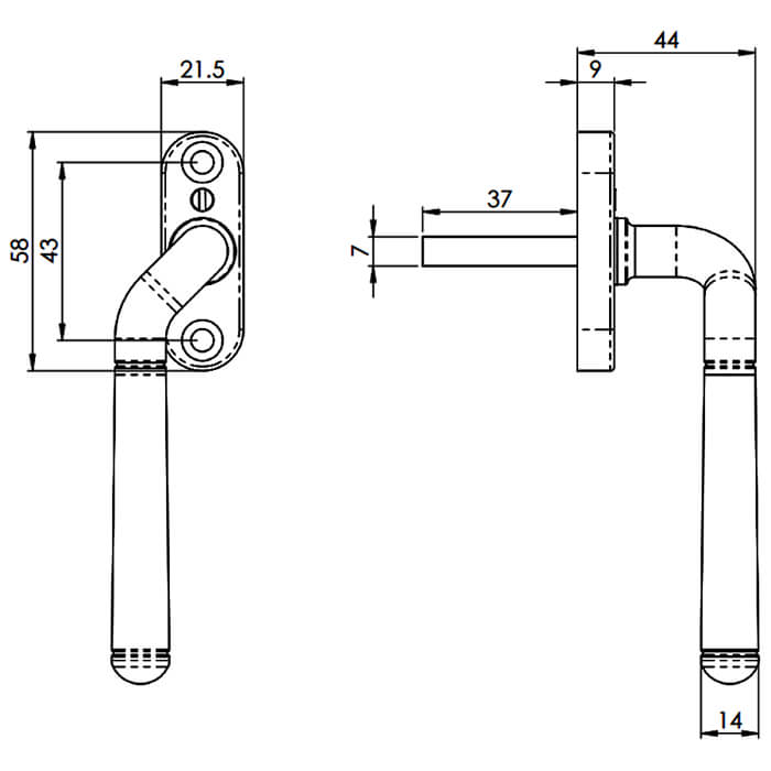 Carlisle Brass Contemporary Left-Hand Multipoint Window Handle