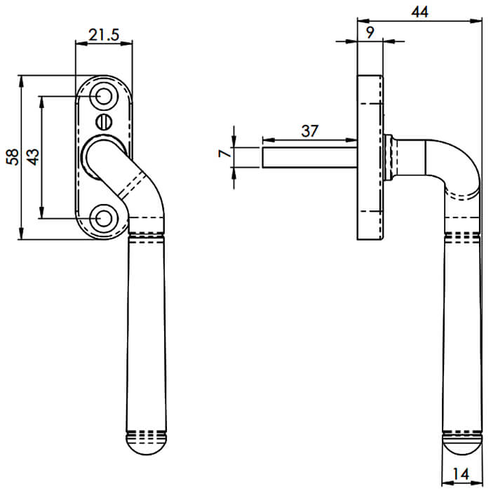 Carlisle Brass Contemporary Right-Hand Multipoint Window Handle