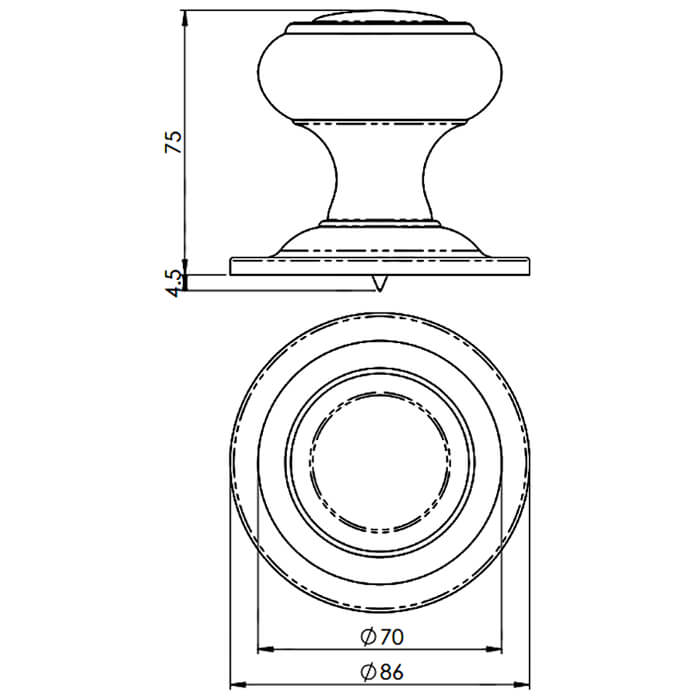 Carlisle Brass Round Centre Door Knob