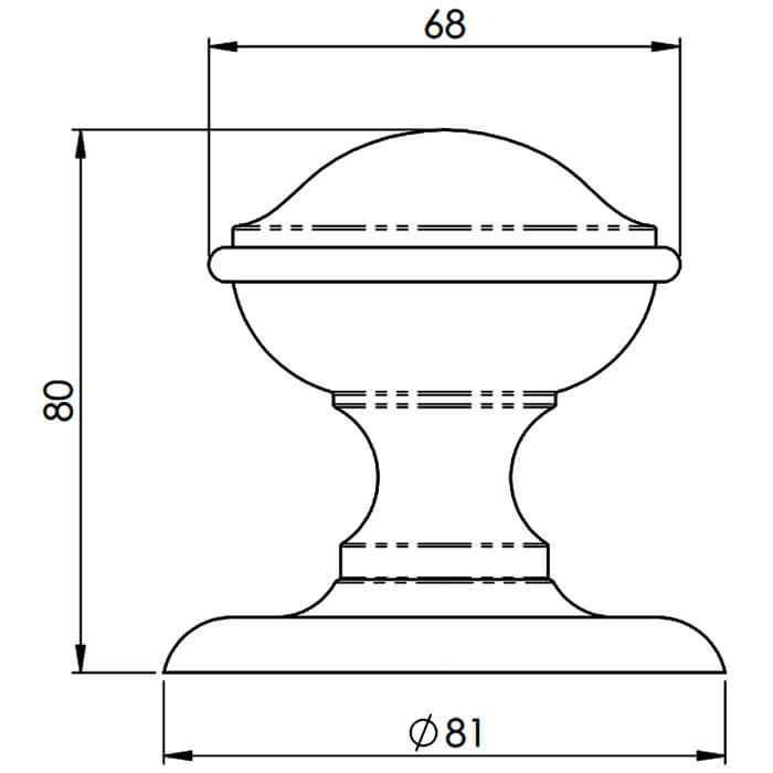 Carlisle Brass Sculpted Domed Centre Door Knob