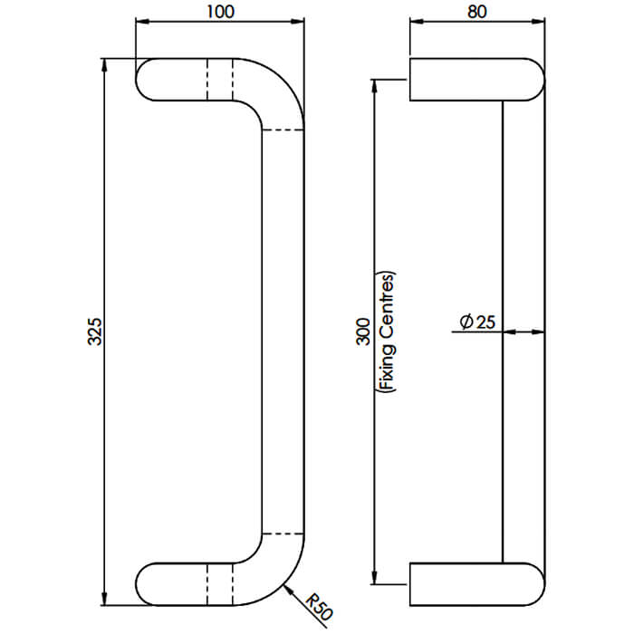 Carlisle Brass Eurospec Steelworx Contemporary Cranked Pull Handle