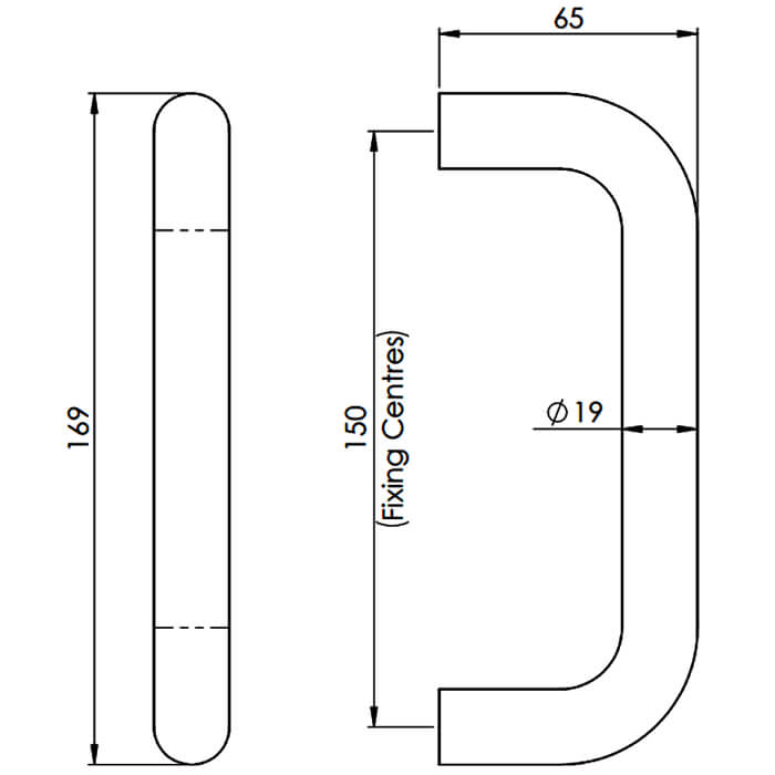 Carlisle Brass Eurospec Steelworx Contemporary D-Shaped Pull Handle