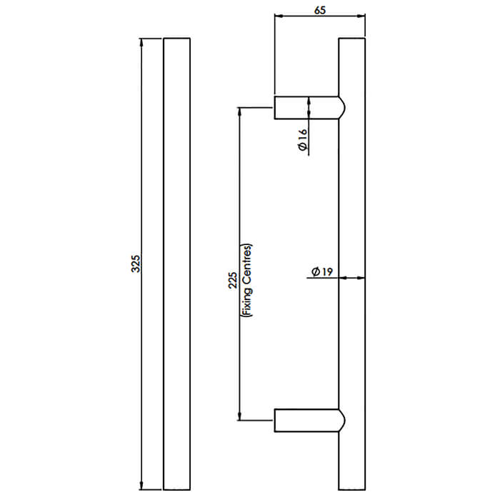 Carlisle Brass Eurospec Steelworx Straight T Pull Handle
