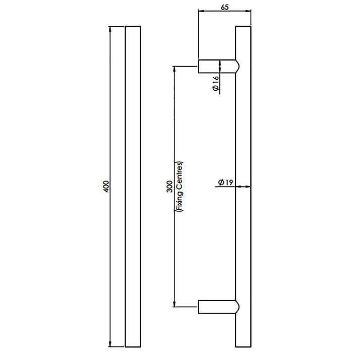 Carlisle Brass Eurospec Steelworx Straight T Pull Handle
