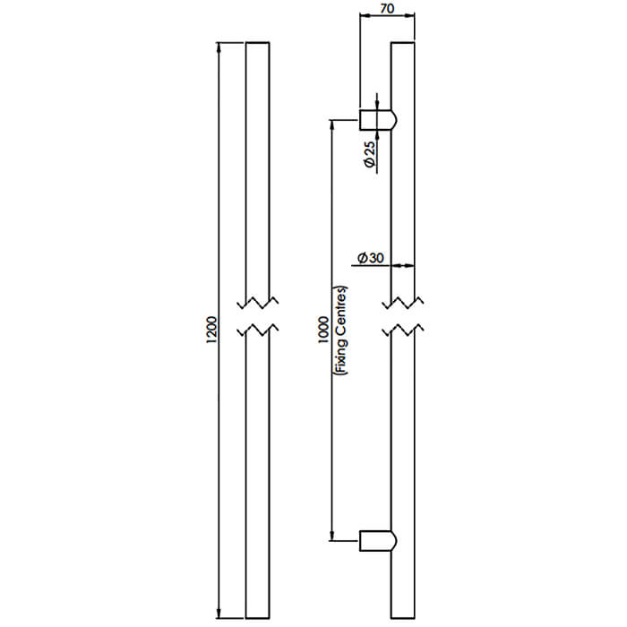 Carlisle Brass Eurospec Steelworx Straight T Pull Handle
