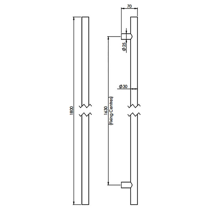 Carlisle Brass Eurospec Steelworx Straight T Pull Handle
