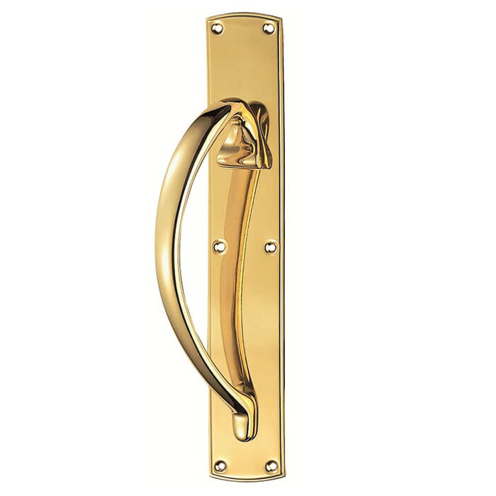 Carlisle Brass Engraved Offset Pull Handle on Large Backplate