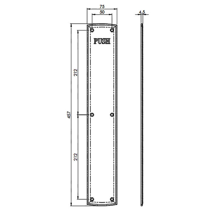 Carlisle Brass Engraved Push Plate