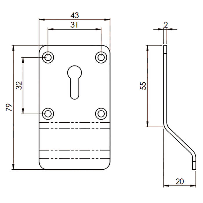 Carlisle Brass Eurospec Bright Stainless Steel Lock Profile Cylinder Pull