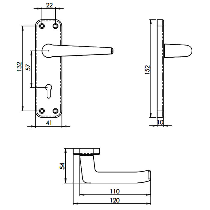 Carlisle Brass Eurospec Aluminium Lever on Backplate