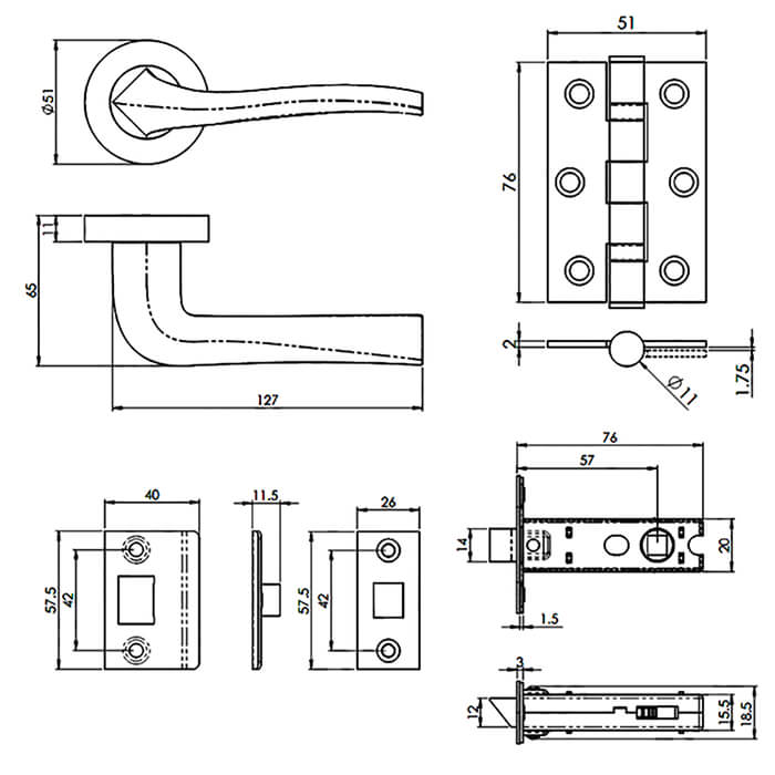 Carlisle Brass Serozzetta Sines Latch Pack