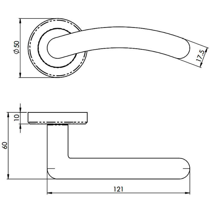 Carlisle Brass Serozzetta Noxia Zin Arched Round Bar Lever on Rose