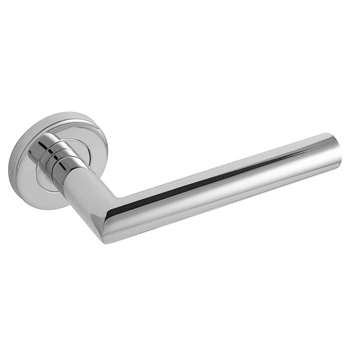 Joseph Miles Mitred Stainless Steel Lever Handle On Round Rose