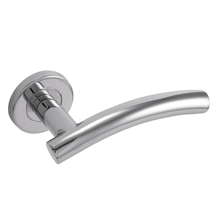 Joseph Miles Stainless Steel 19mm Arched Lever Handle on Round Rose