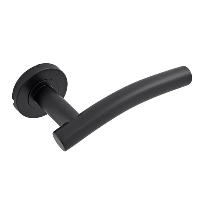 Joseph Miles Stainless Steel 19mm Arched Lever Handle on Round Rose