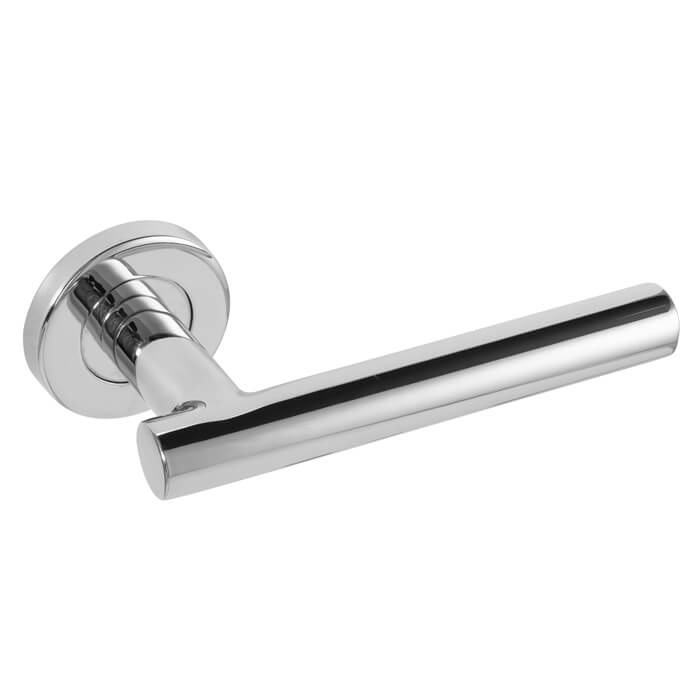 Joseph Miles Stainless Steel T-Bar Lever Handle on Round Rose