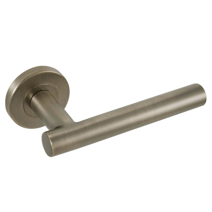 Joseph Miles Stainless Steel T-Bar Lever Handle on Round Rose