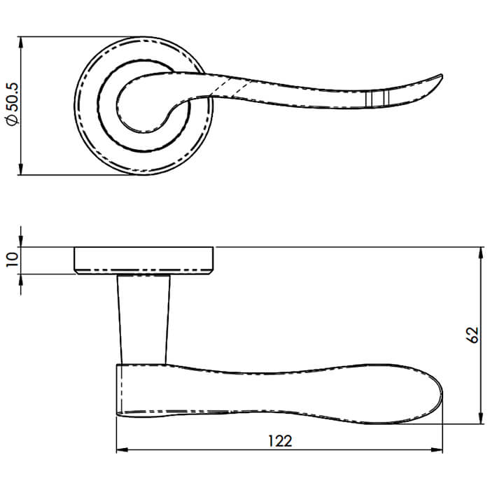 Carlisle Brass Serozzetta Verdun Robust Scroll Lever Handle on Round Rose
