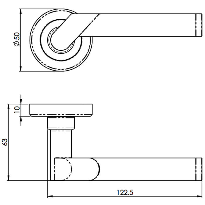 Carlisle Brass Serozzetta Irwin Dual Finish Lever Handle on Rose