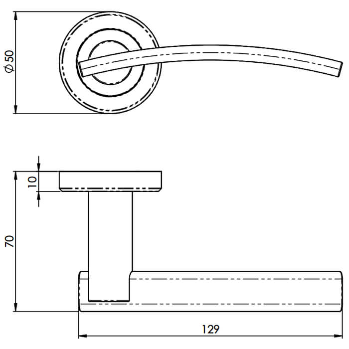 Carlisle Brass Serozzetta Cumulus Flat Slender Arched Lever Handle on Rose