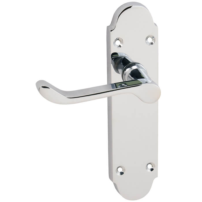 Joseph Miles Victorian Shaped Lever Handle on Latch Backplate