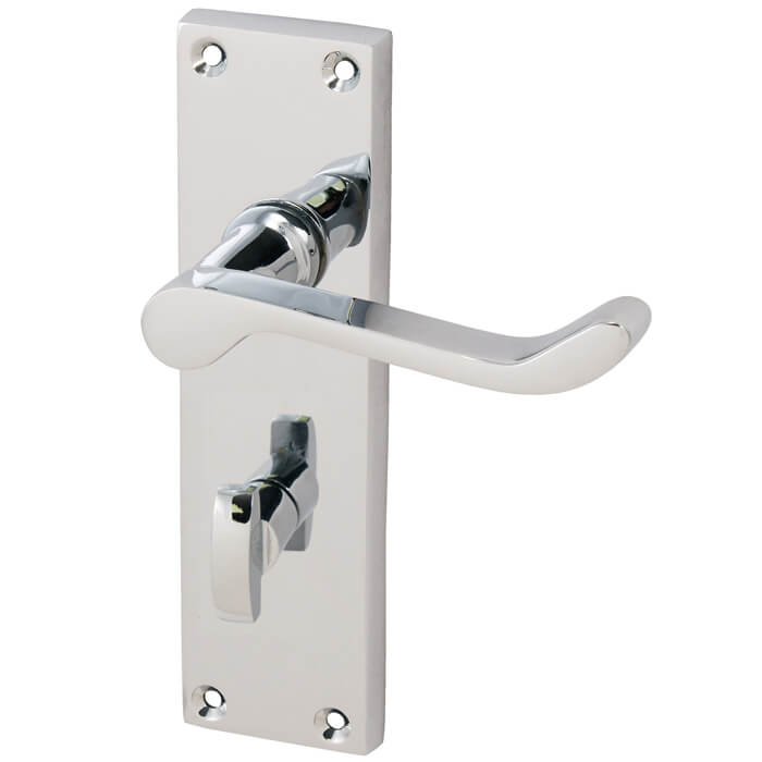 Joseph Miles Victorian Scroll Bathroom Lever Handle with Privacy Lock