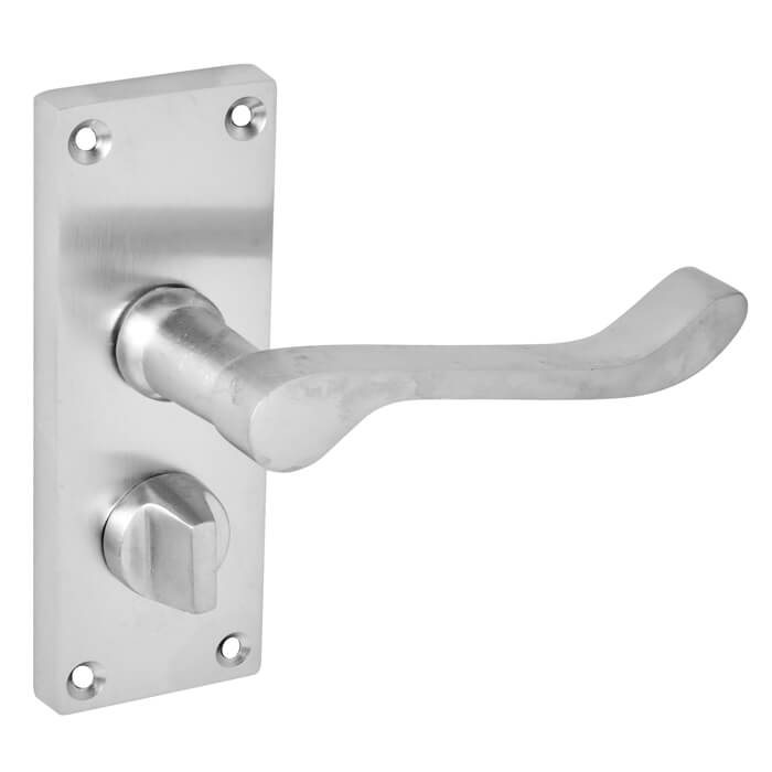 Joseph Miles Victorian Scroll Bathroom Lever Handle with Privacy Lock - 114 x 42mm