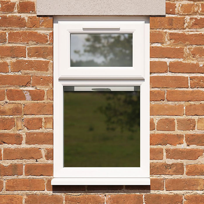 Crystal 2 Clear Glass Double Glazed uPVC Window - White
