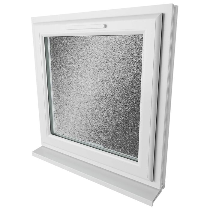 Crystal 1 Obscure Glass Double Glazed uPVC Window - White