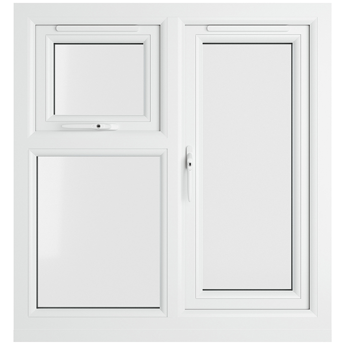 Crystal 3 Clear Glass Double Glazed uPVC Window - Black and White - Left Handed