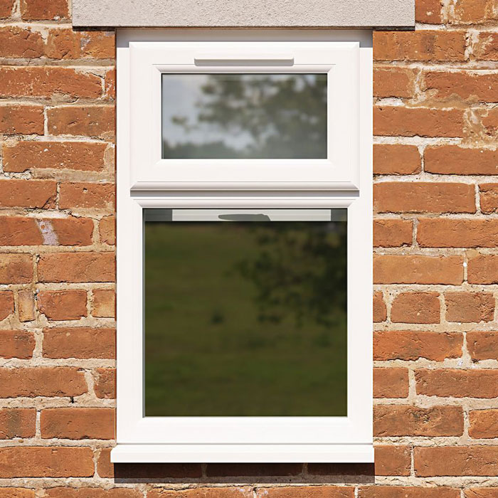Crystal 2 Clear Glass Double Glazed uPVC Window - White