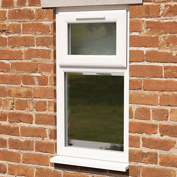 Crystal 2 Clear Glass Double Glazed uPVC Window - White