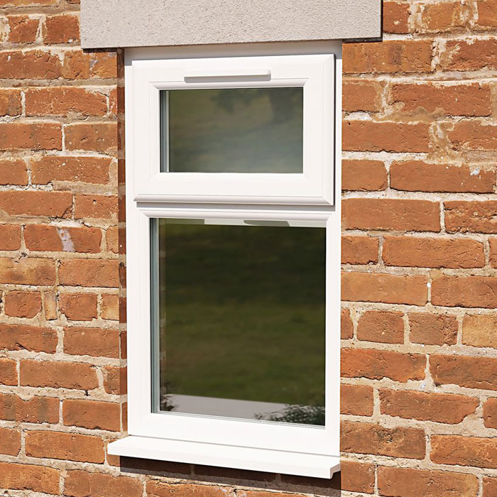 Crystal 2 Clear Glass Double Glazed uPVC Window - White