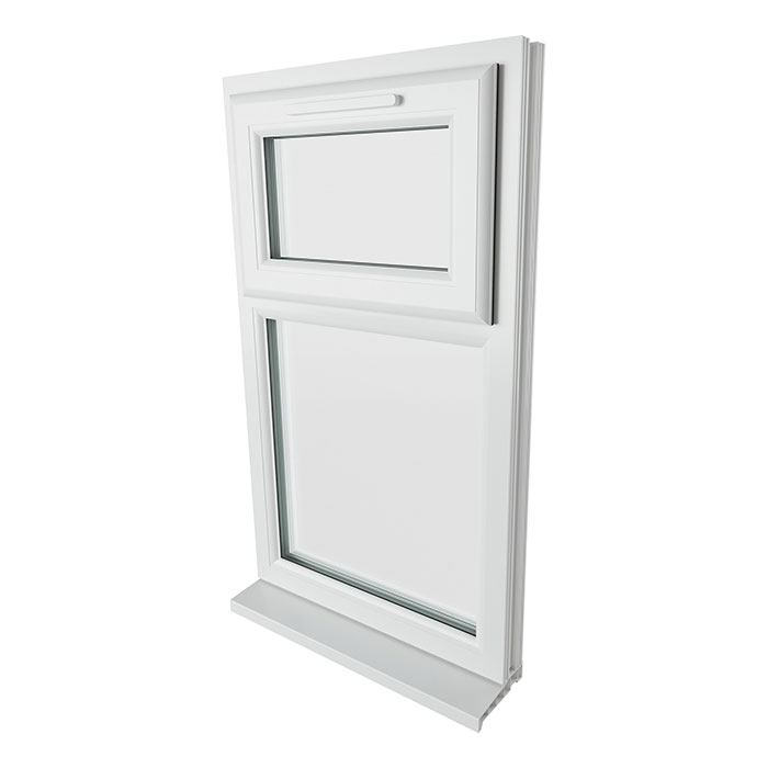 Crystal 2 Clear Glass Double Glazed uPVC Window - White