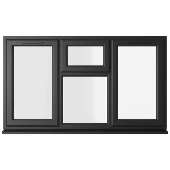 Crystal 4 Clear Glass Double Glazed uPVC Window - Black and White - Left and Right Handed