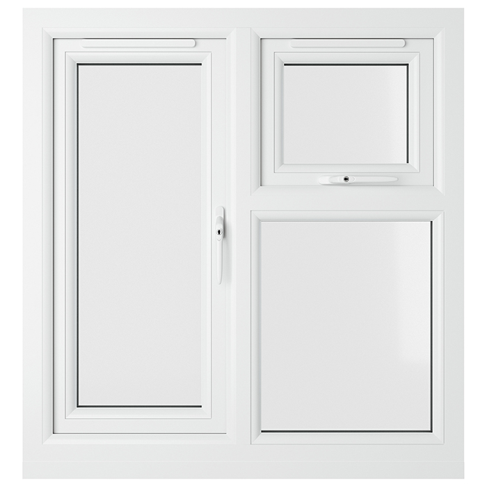 Crystal 3 Clear Glass Double Glazed uPVC Window - Black and White - Right Handed