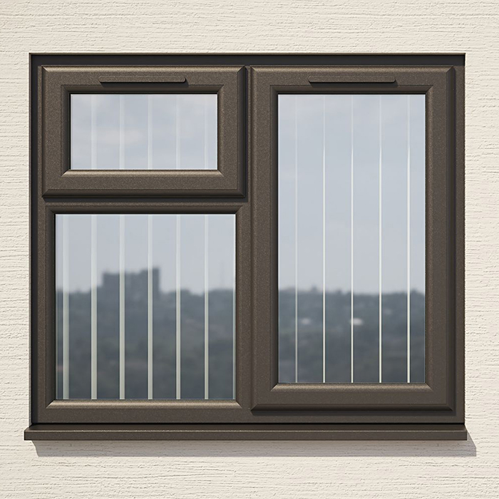 Crystal 3 Clear Glass Double Glazed uPVC Window - Black and White - Right Handed