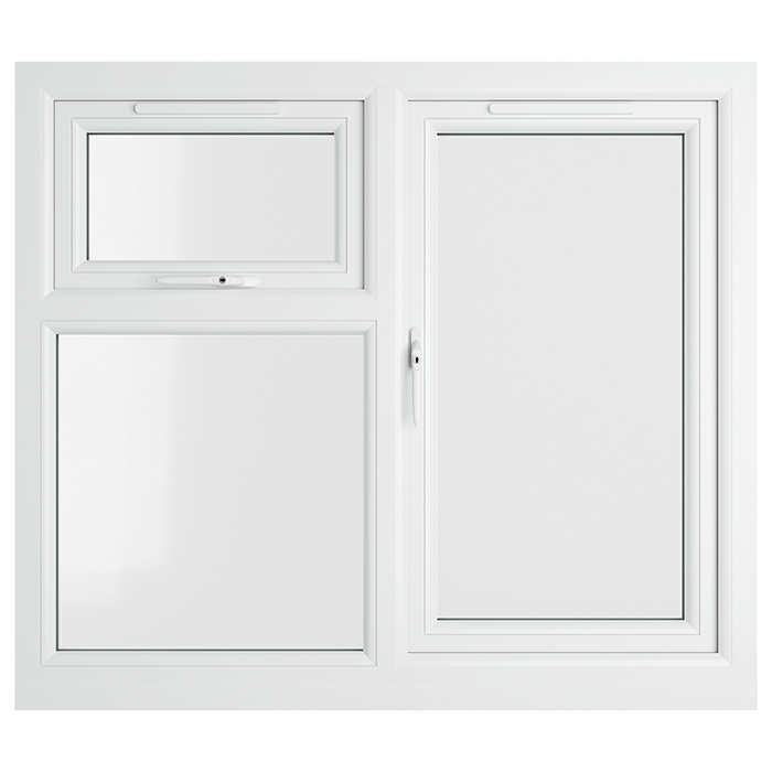 Crystal 3 Clear Glass Double Glazed uPVC Window - Agate and White - Left Handed