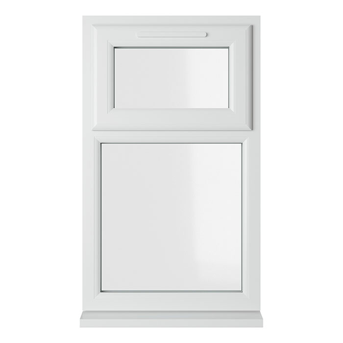 Crystal 2 Clear Glass Double Glazed uPVC Window - White