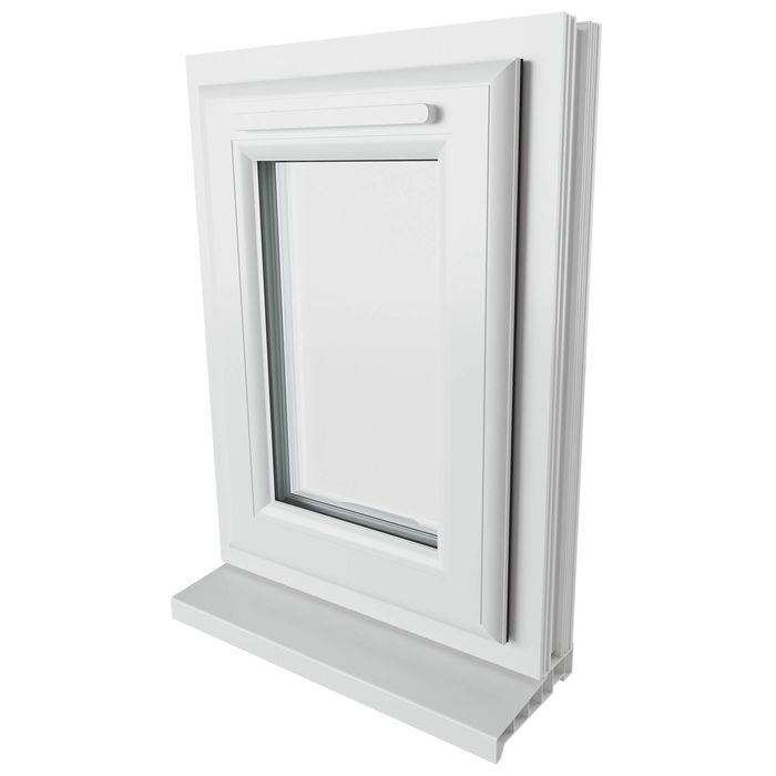 Crystal 1 Clear Glass Double Glazed uPVC Window - White
