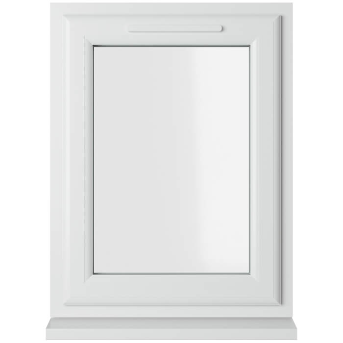 Crystal 1 Clear Glass Double Glazed uPVC Window - White - Right Handed