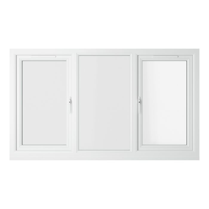 Crystal 3 Clear Glass Double Glazed uPVC Window - Grey and White -  Left and Right Hand
