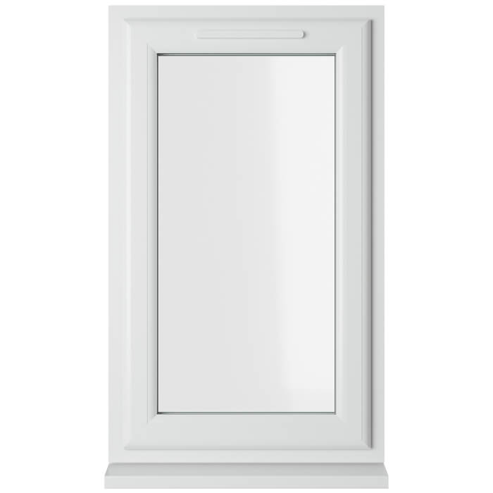Crystal 1 Clear Glass Double Glazed uPVC Window - White - Right Handed