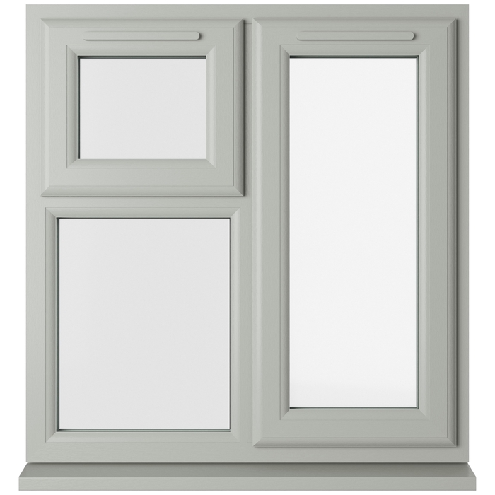 Crystal 3 Clear Glass Double Glazed uPVC Window - Agate and White - Right Handed