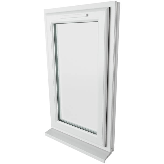 Crystal 1 Clear Glass Double Glazed uPVC Window - White - Right Handed