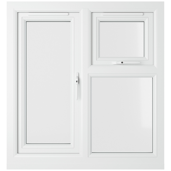 Crystal 3 Clear Glass Double Glazed uPVC Window - Agate and White - Right Handed