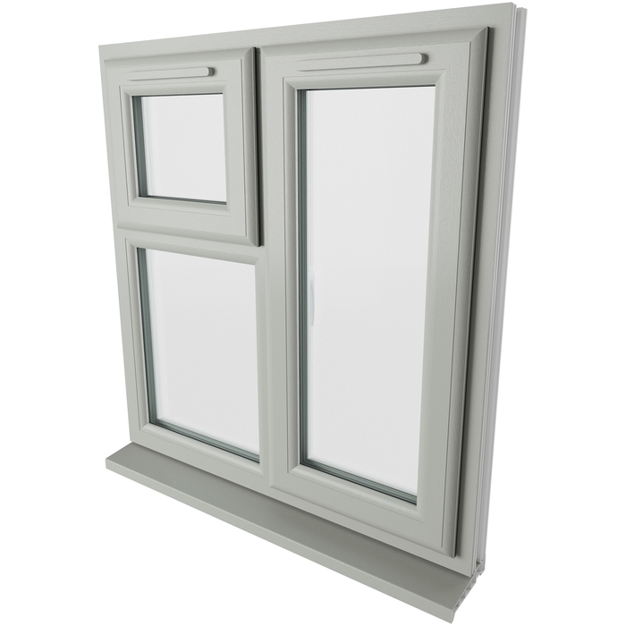 Crystal 3 Clear Glass Double Glazed uPVC Window - Agate and White - Right Handed